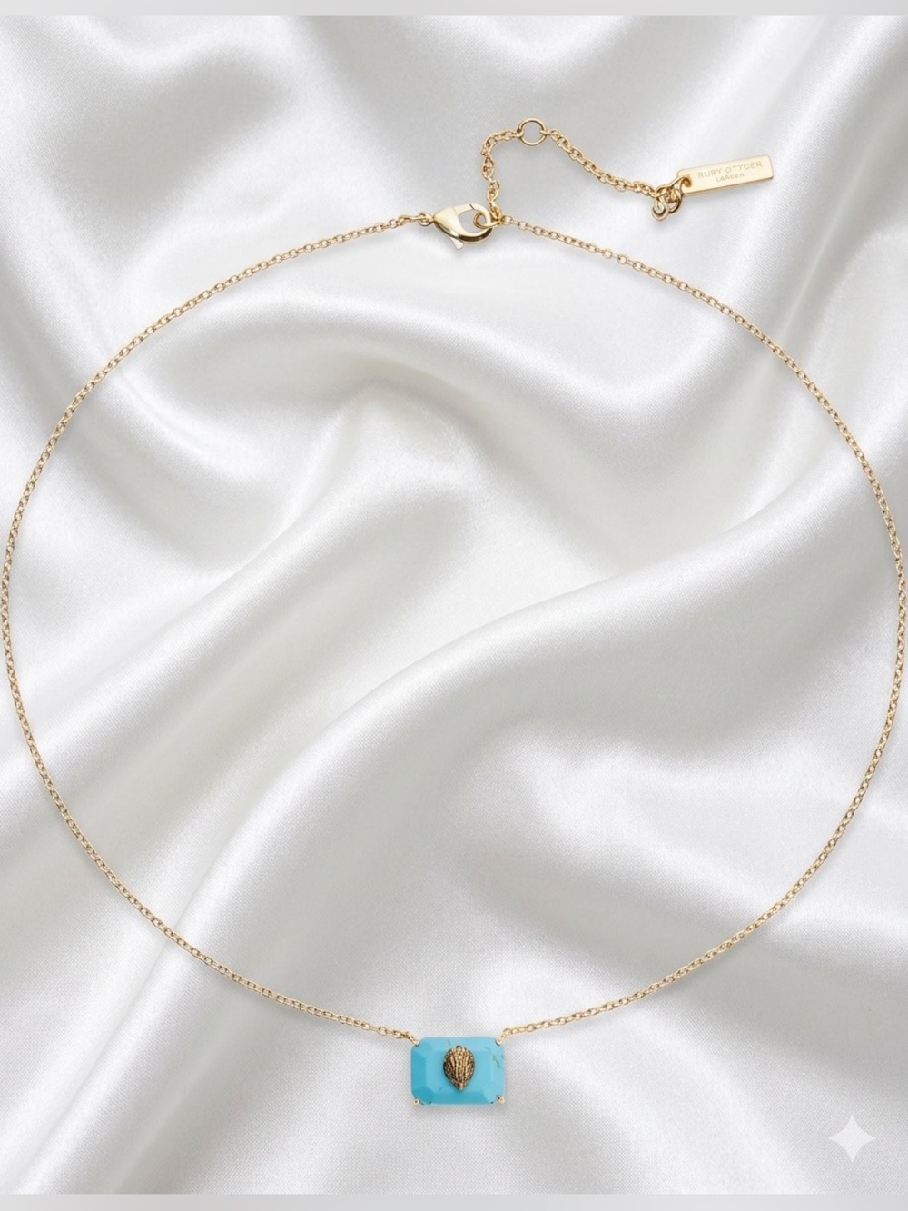 NWT Kurt Geiger Turquoise Eagle Head Pendant Necklace